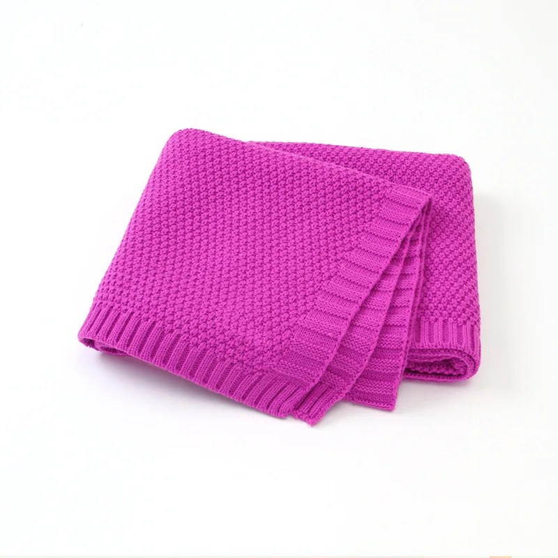 Bojay Wholesale 100% Cotton 80*100cm New Type Throw Blanket Knitted Swaddle Baby Blanket For Newborns