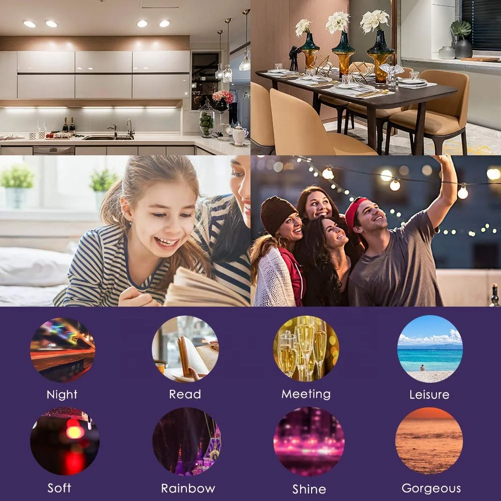 Прямая продажа с завода умная Светодиодная лампа Wi-Fi RGBW/WW совместимая Alexa и Google Assistant
