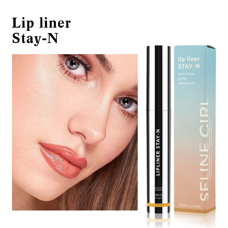 Seline Girl Lip Liner Stay-N 3 Colors Peeling Tattoo Lipstick Long Wear Makeup Easy To Use Women Lip Liner