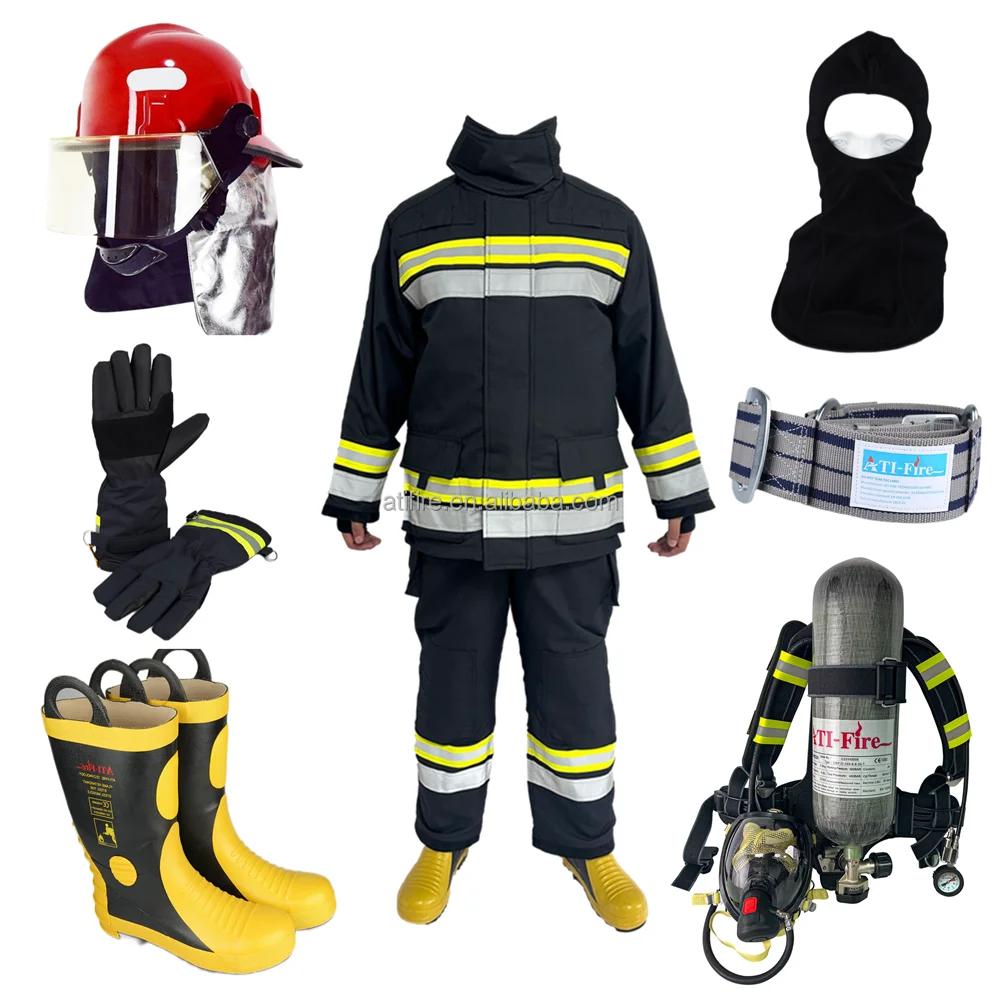Новый стиль Пожарный костюм съемный огнестойкий EN469 Nomex Aramid пожарный униформа шлем пожарная одежда