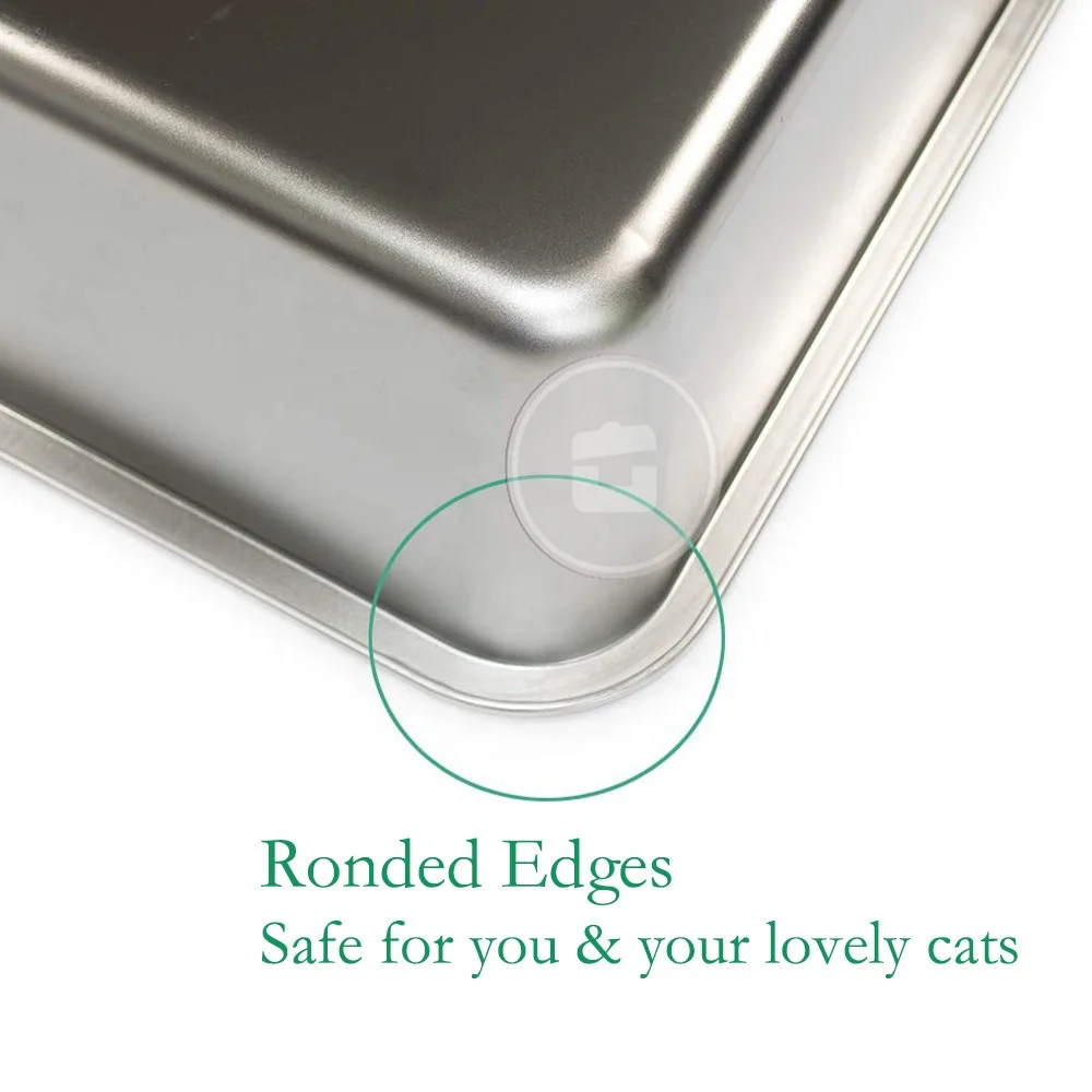 23.5 * 15.5 *6.1' Odor Control Pet Cat Litter Sand Box Toilet Stainless Steel Metal Cat Litter Tray