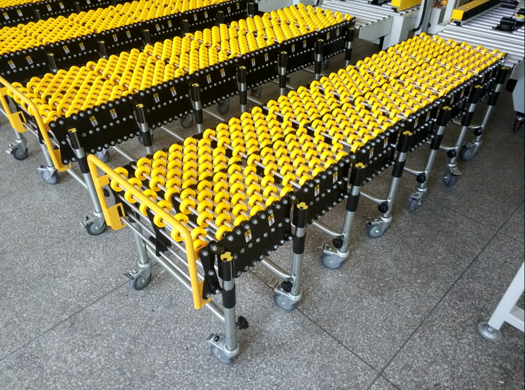 New Gravity Flexible Expandable Plastic Skate Wheel Roller Conveyor