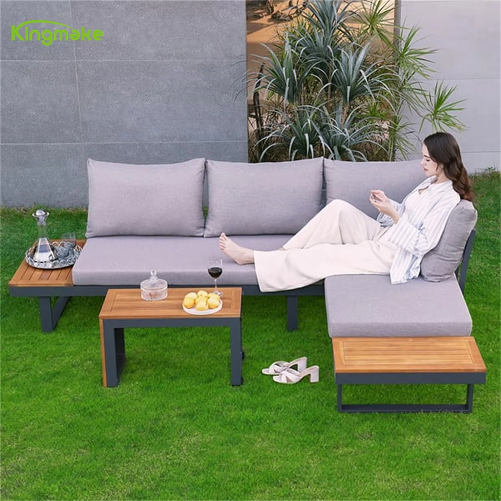 Modern Outdoor Sofa Patio Furniture set Round Rope High Quality Aluminum Garden  Balcony sofa Set