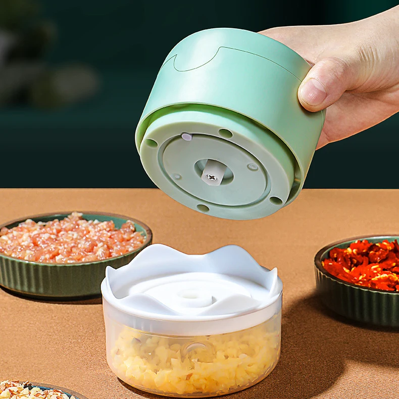 12 Patterns Kitchen Portable Mini USB Electric Food Veggie Vegetable Onion Garlic Chopper