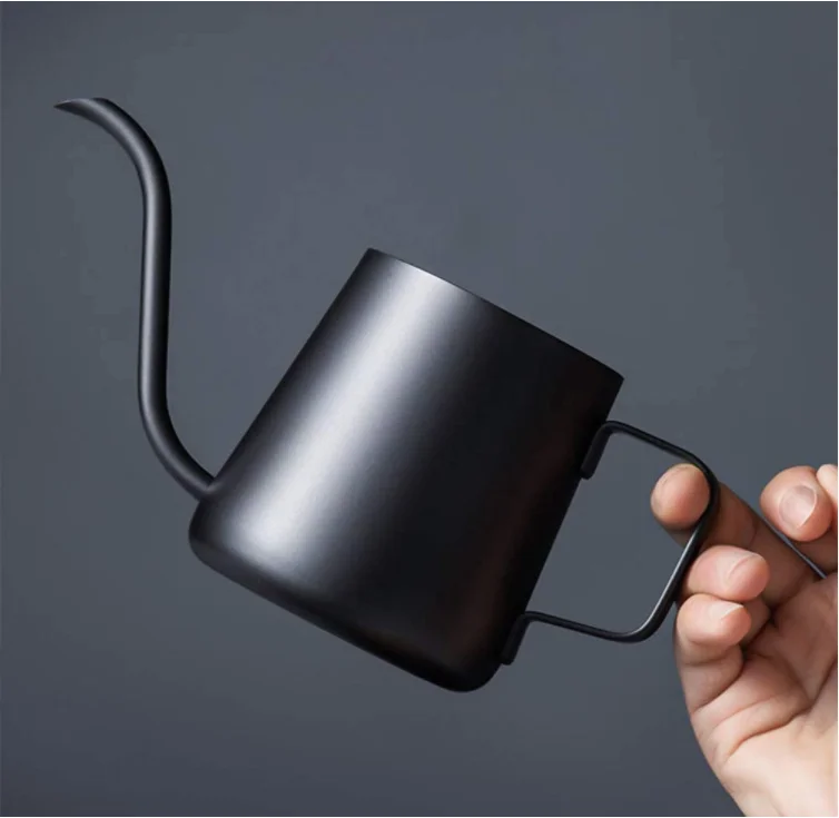 Portable Hand Pour Over Drip Tea Gooseneck Kettle Stainless Steel Manual 350ml Long Over Spout Pour Over Coffee Kettle