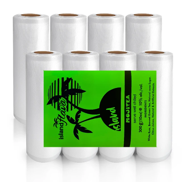 Household Custom Size Meat Food Packaging Storage Embossed Saver Roll Vacuum Sealer Bags Food with air valve
