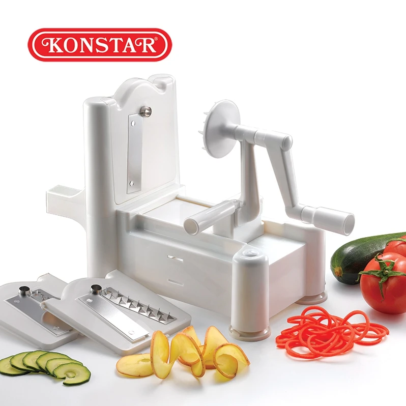 Bestselling Tabletop Spiralizer Easy To Clean Handheld 3 In 1 Rotary Microtome Vegetable Spiralizer