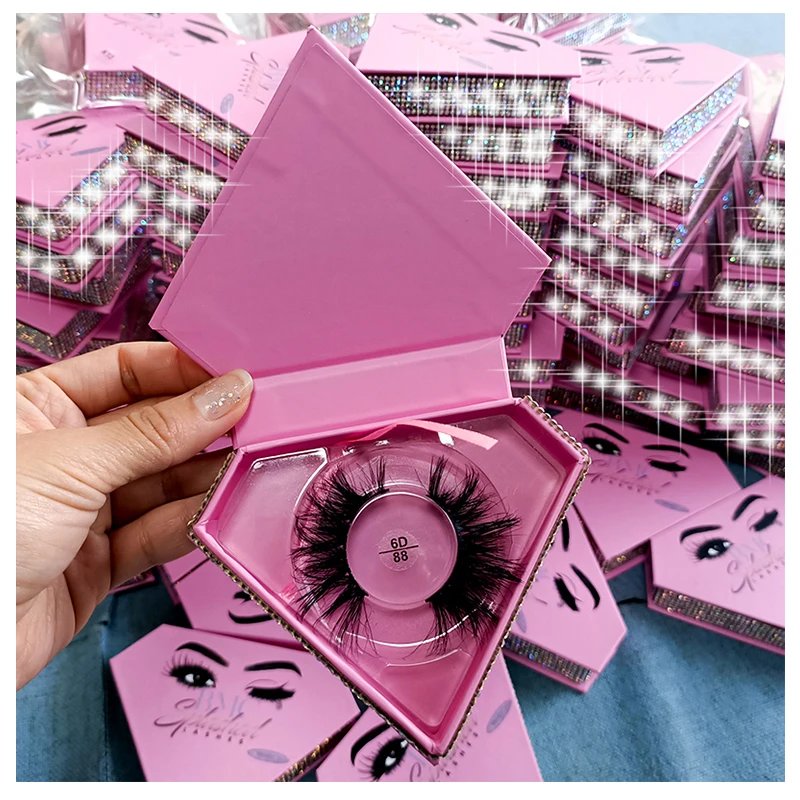 Оптовая продажа customeyelashepackaging Box Дело частный ярлык норковые ресницы поставщика индивидуальные Коробки из розового золота с бриллиантами