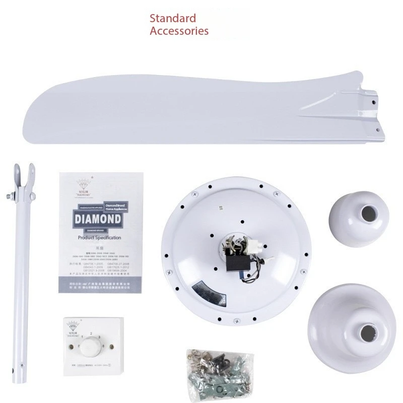 Hot Selling 56 Inch Pure Copper Electric Fan High Power 100W Large Air Volume Mute Five Iron Leaf Engineering Ceiling Fan