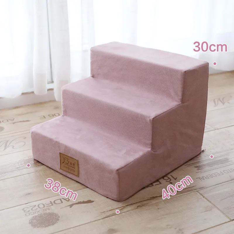 Dog Stairs 3 Steps Stairs For Small Dog Cat Pet Ramp Ladder Anti-slip Removable Cover Dogs Bed House Stairs