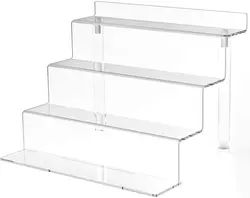 Acrylic Riser Display Shelf 4 Tier Display Riser for Amiibo Funko POP Figures Counter Display Stand Risers for Organization