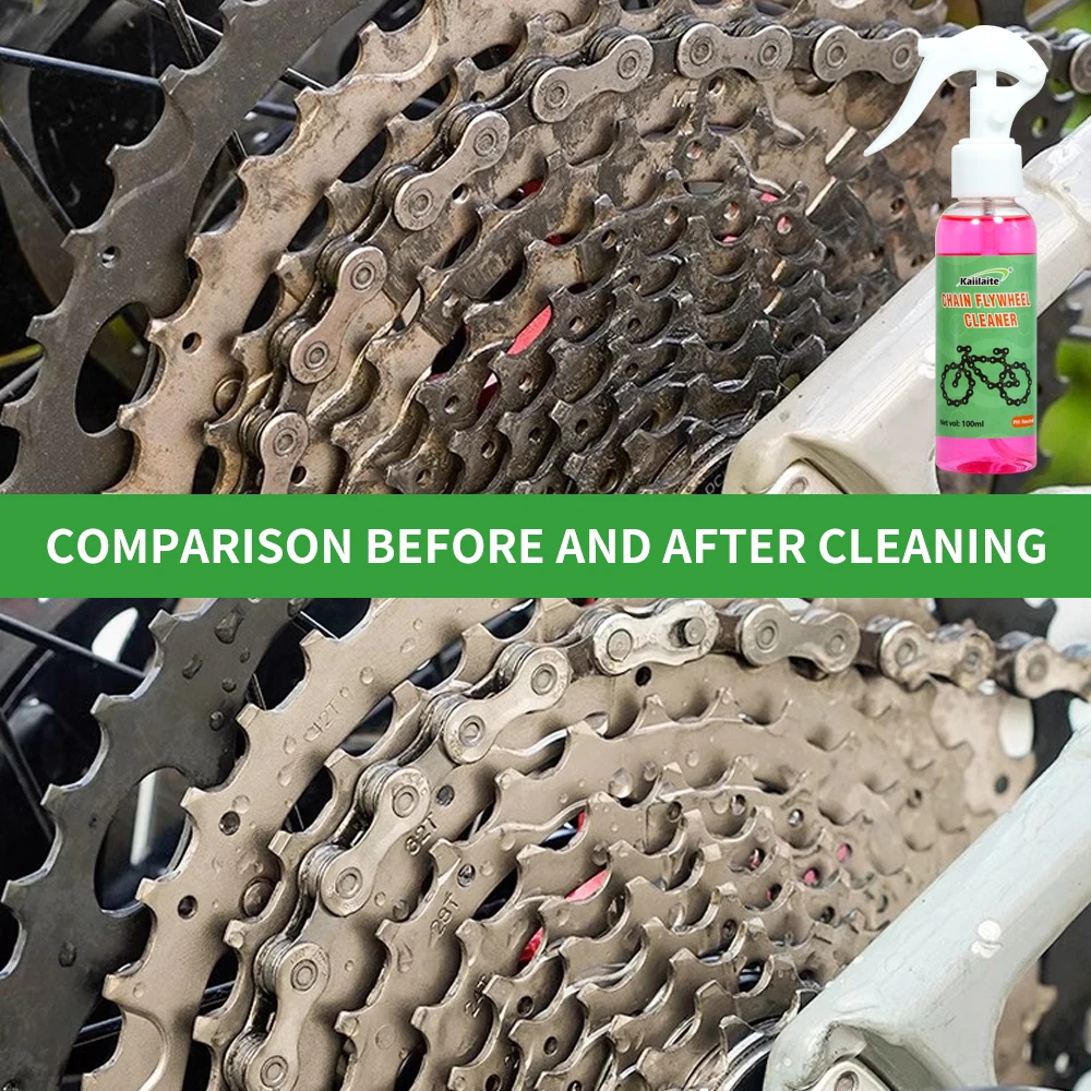 Kaiilaite 100ml Bicycle Cleaner Large Capacity Non-Corrosive Chain Cleaner Rotating Nozzle Soft Odour New Product Gift Packaging