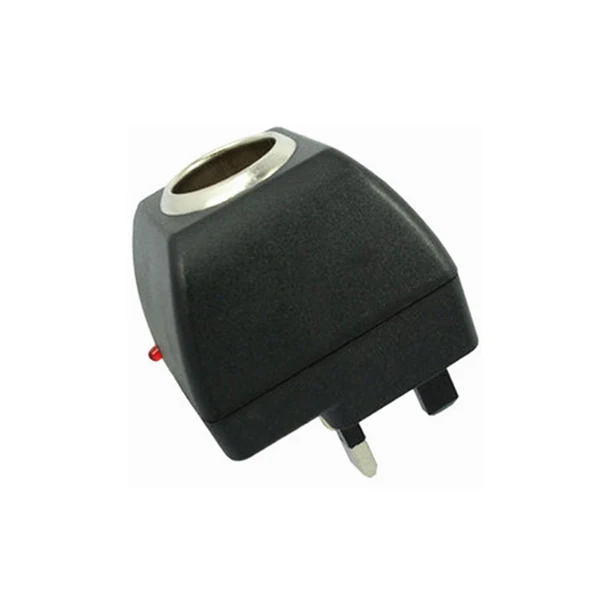 UK 3 pin plug to car cigarette lighter adapter 12V