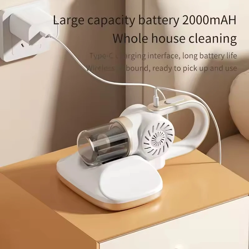2 in 1 Cordless Vacuum Cleaner Including Mite Remover Portable Air Duster Remover Handheld Detachable Rechargeable