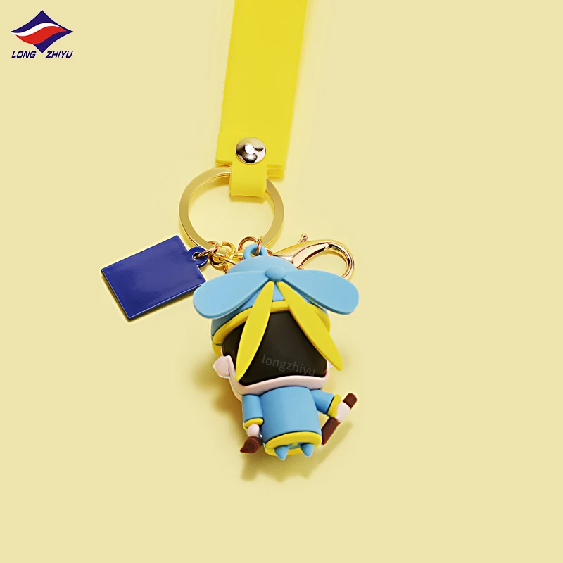 Longzhiyu 17 Years Factory 3D Custom Keychain Chinese Style Character PVC Keyring Personalized Design Promotional Gifts