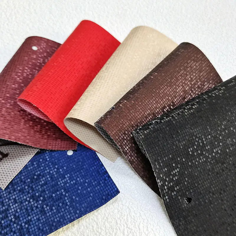 Smooth Synthetic Leather polyurethane coated fabric Rexine leather for car seat covers