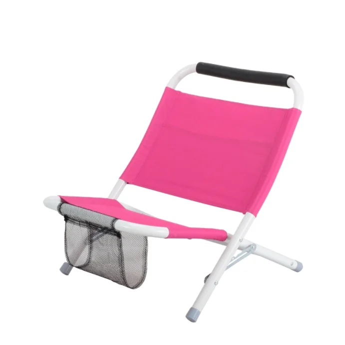 Chinese factory lightweight easy cup holder folding carp chair pink