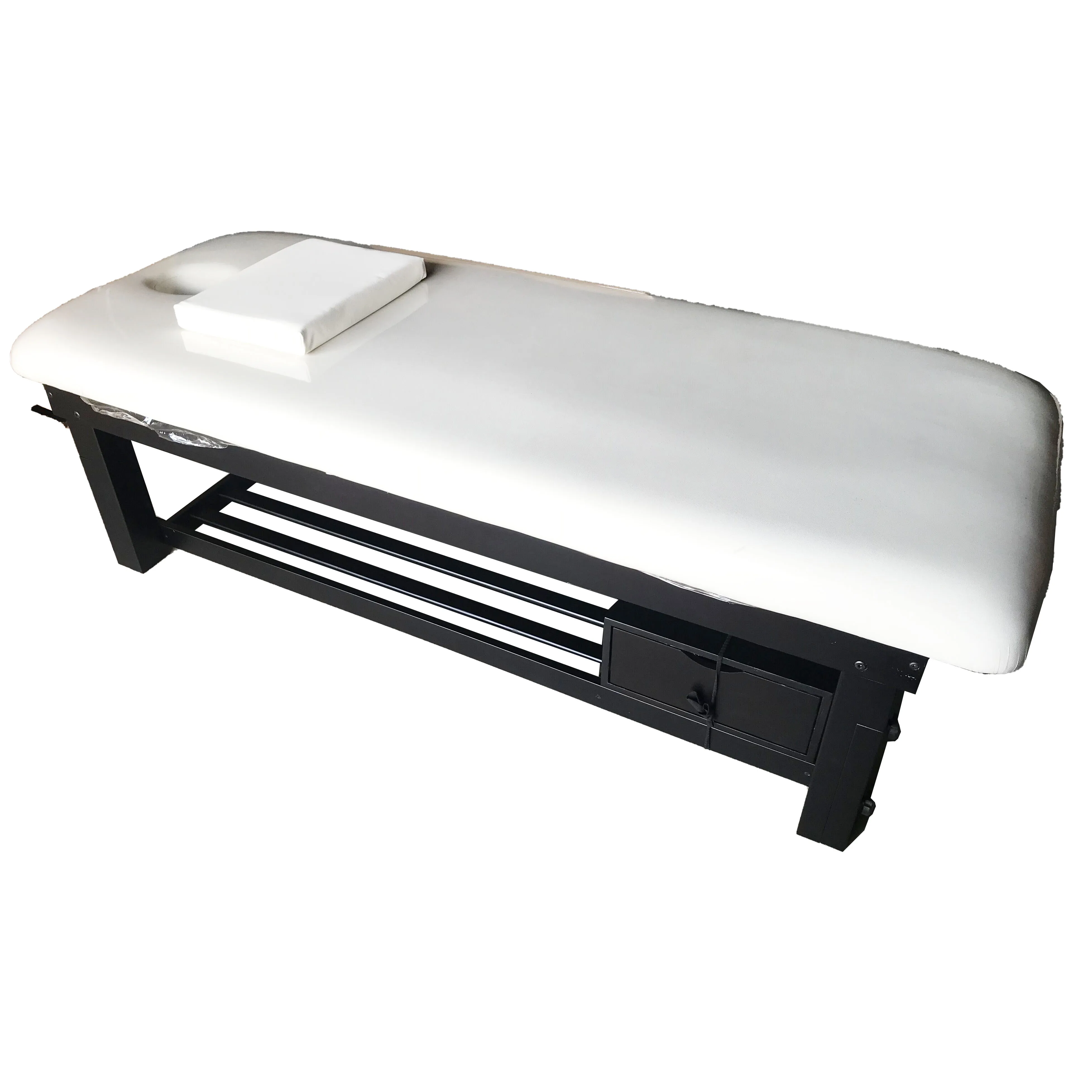 Modern Design Solid Wood Beauty Bed with Storage Drawers Simple Massage Facial Bed for Hotel or Basement Use