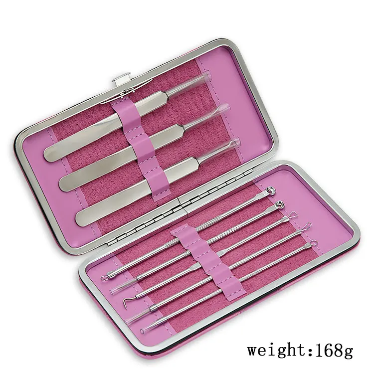stainless steel acne  remover tool kit pimple face tools blackhead comedone acne extractor