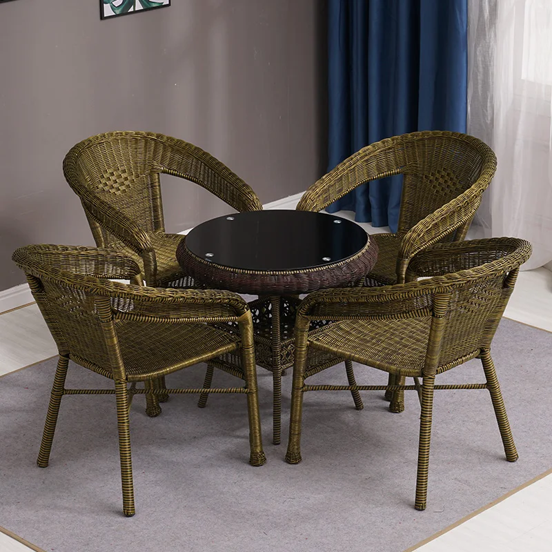 High Quality Home  Furniture Wicker Rattan Chair with desk for Outdoor Furniture Used