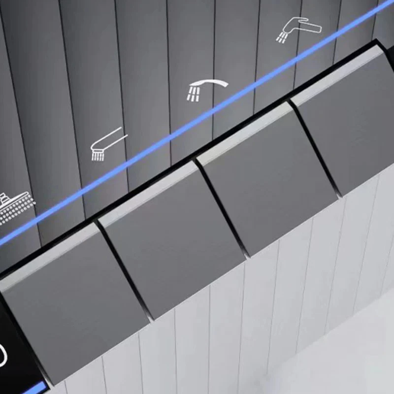 LED Digital Piano Shower System Faucets Shower Bathtub Mixer Faucet with Handheld Spray and Glass Shelf