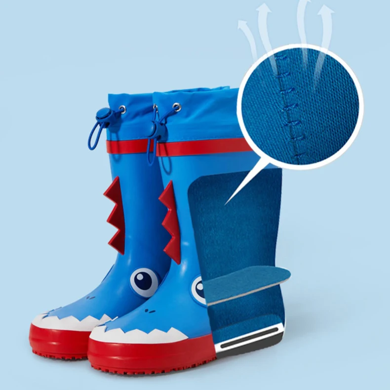 Unisex Kids Waterproof Rain Boots Cute Cartoon Animal Design Breathable and Lightweight for Autumn Work for Boys and Girls