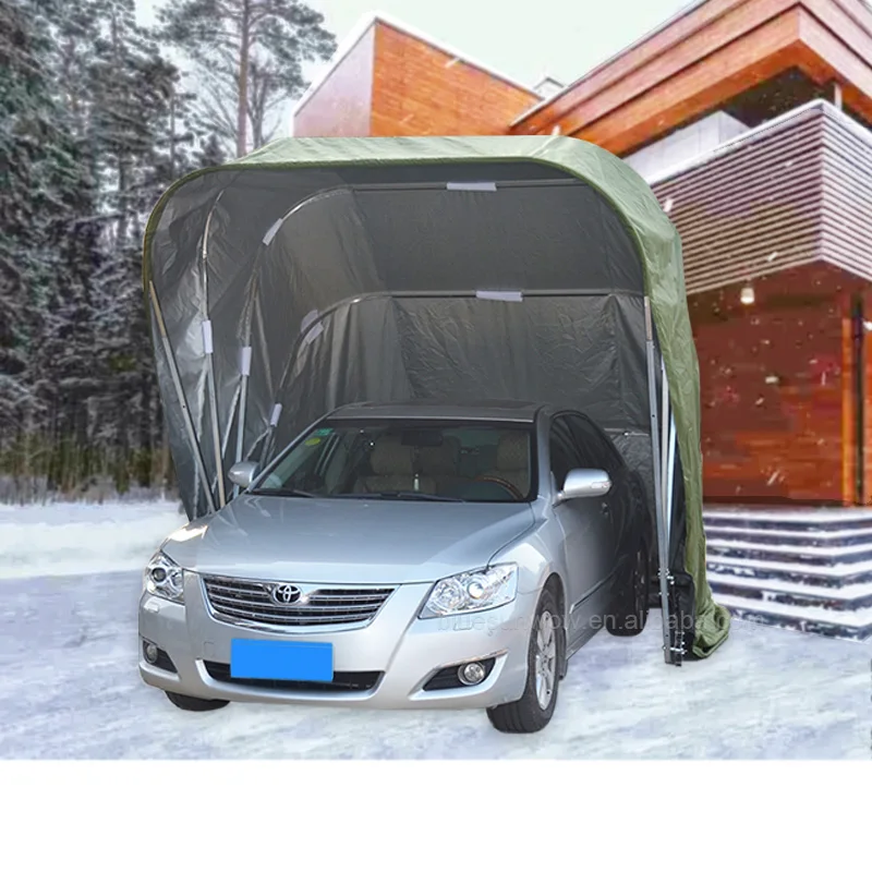 High Quality Semi Auto Fully Auto Removable Folding Design Round Car Garage Outdoor Easy-to-use Garage Metal Canopy Car Tent