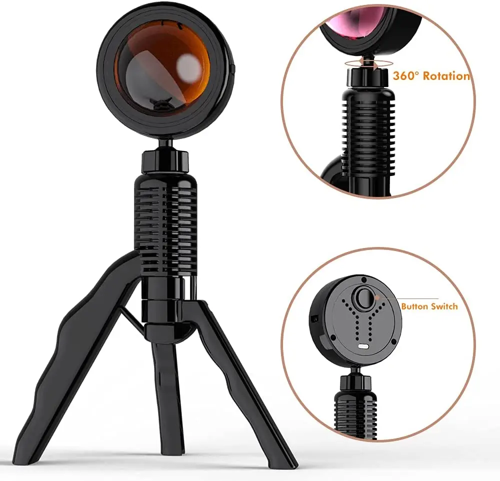 Tripod Octopus Sunset lamp Coffee Store Table Lamp RGB 16 colors LED lamp  360 Rotating  Night Light with APP Remote Control