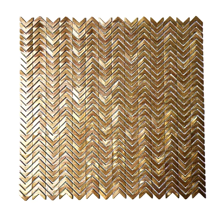 Hot Selling Customized Strip Golden Silver Living Room Bathroom Tile Aluminum Mosaic With Metal