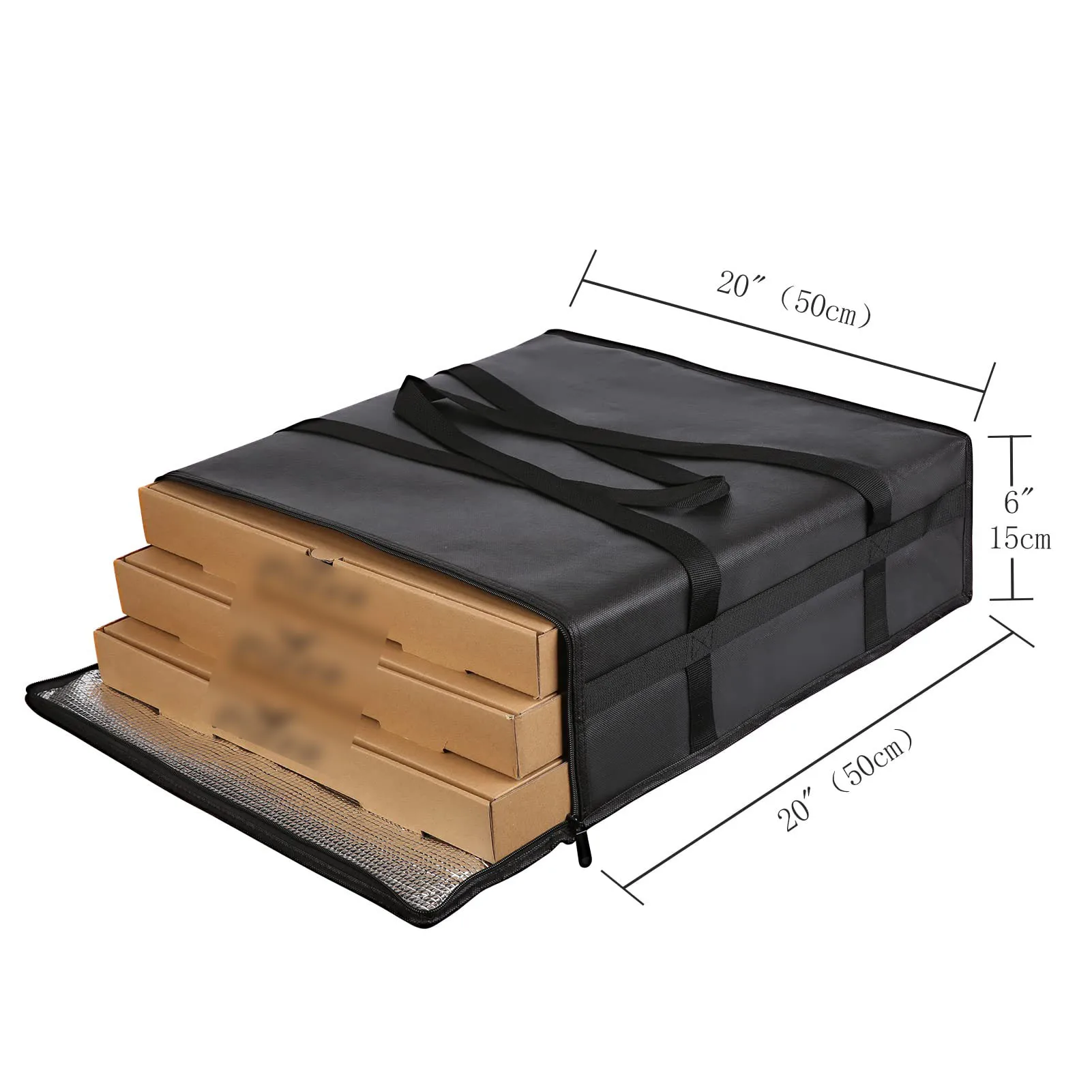 Custom Logo 20x20 Inches Pizza Carrier Insulated Bags Cooler Lunch Food Bag Professional Pizza Delivery Bag