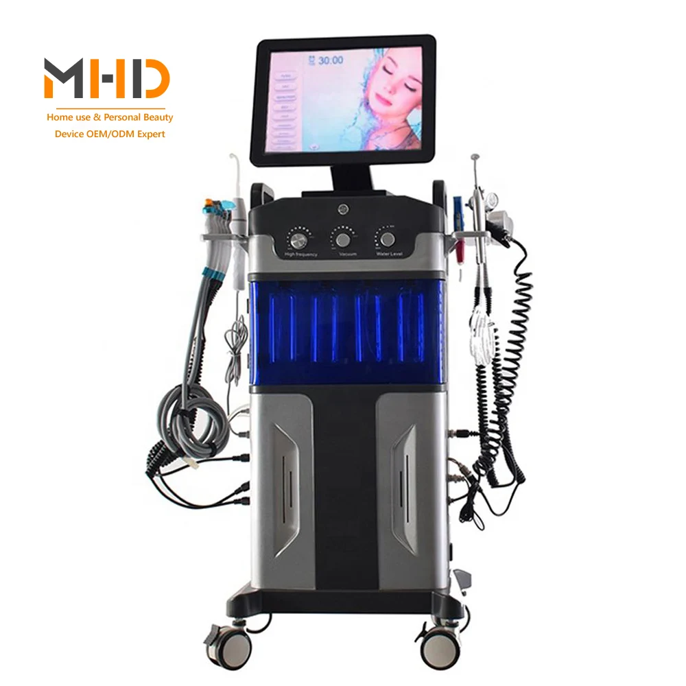 12 In 1 Professional Hydra Aqua Facial Hydrodermabrasion Skin Rejuvenation Oxygen Skin Care H2o2 Aqua Peel Beauty Hydra Machine