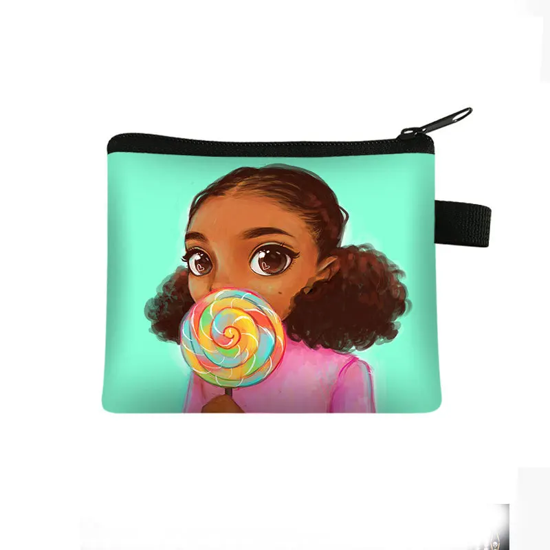 African Girl Coin Purse Portable Polyester Coin Key Storage Card Bag Handbag African Wallet Factory Price New Women Opp Bag 3pcs