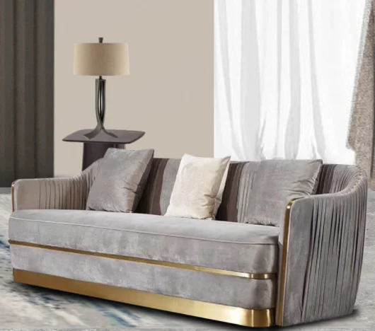 Modern Style beatiful fabric living room three seats sofa simply