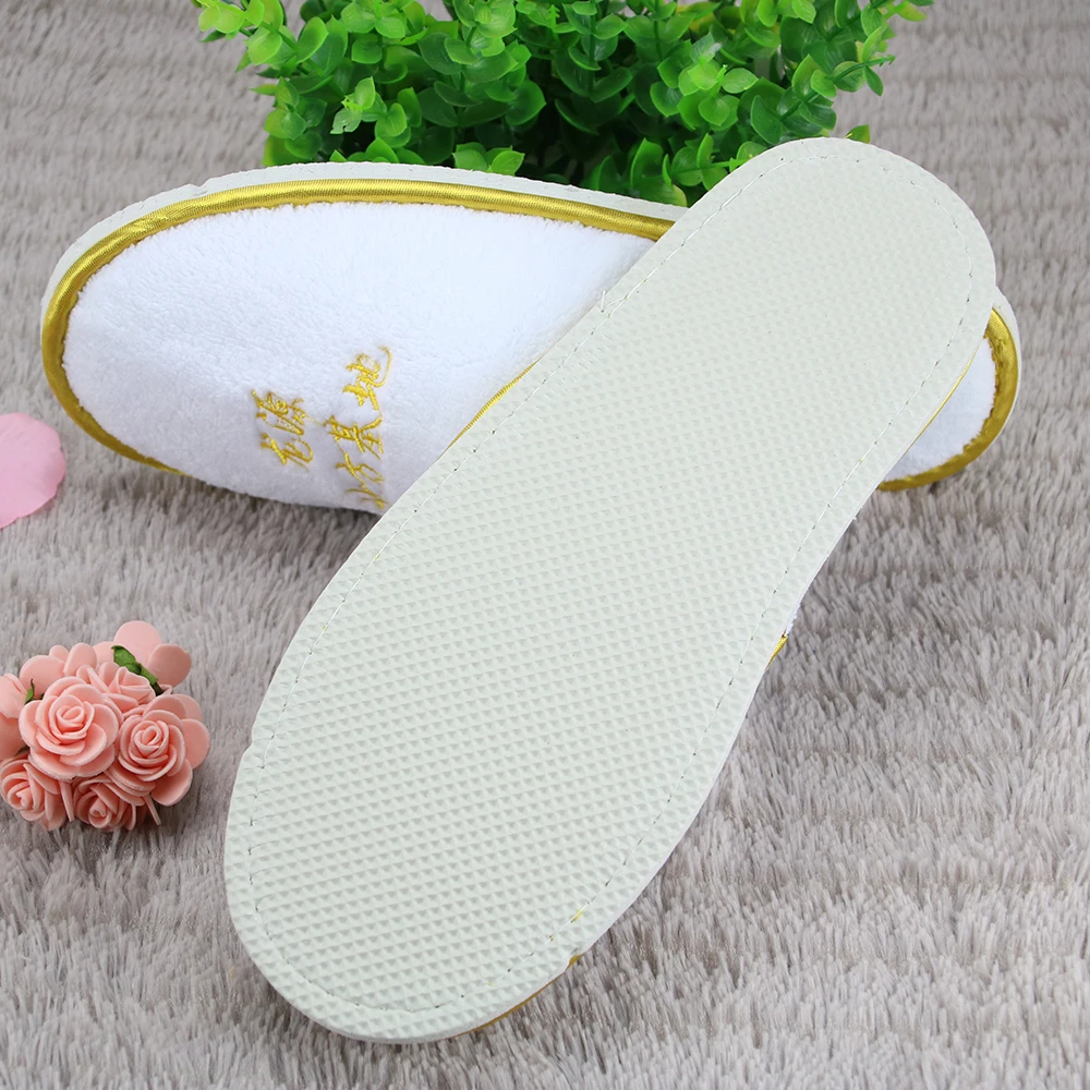 
high quality cotton disposable bedroom personalized hotel slippers 