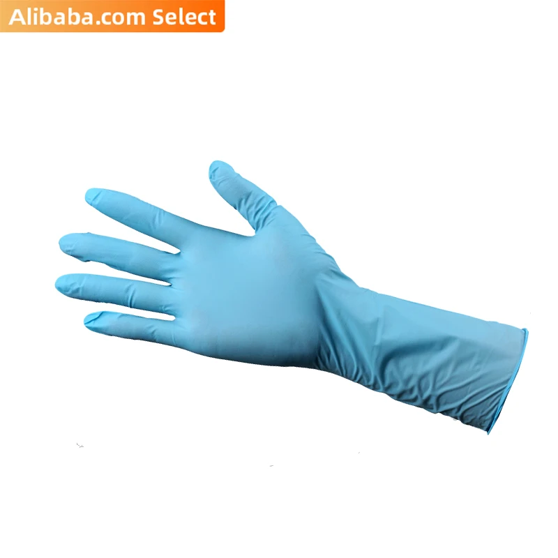 9in disposable powder free protective work blue nitrile pvc blend gloves manufacturer only for Europe Market