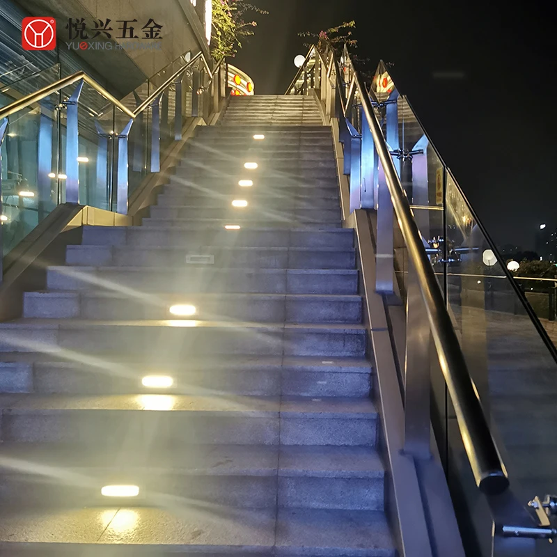 Customized Modern Style Stainless Steel Stair Ramp Handrail Tempered Glass Panel Railing Glass balustrade System