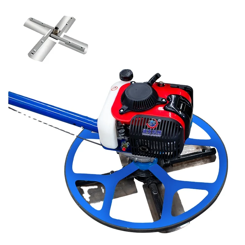 Road construction machine with 5.4 meters handle length  mini Gasoline Powered Walk Behind Power Trowel