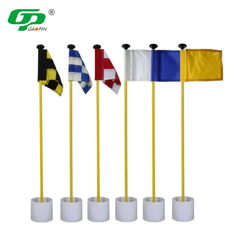High Quality Golf Putting Green Flag Flagpoles Plastic Golf Hole Pole Cup Fiberglass Golf Flag Pole Flagpole Flagstick Set
