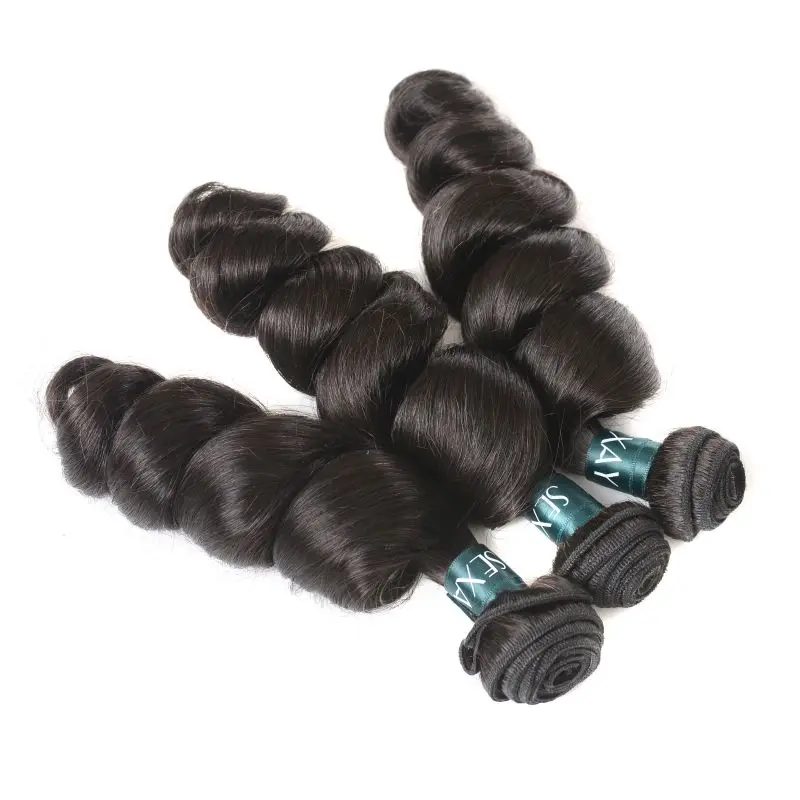 Bouncy Curls Loose Wave Indian Cuticle Aligned Raw Hair Bundles, Wholesale Virgin Unprocessed Indian Human Hair Vendors