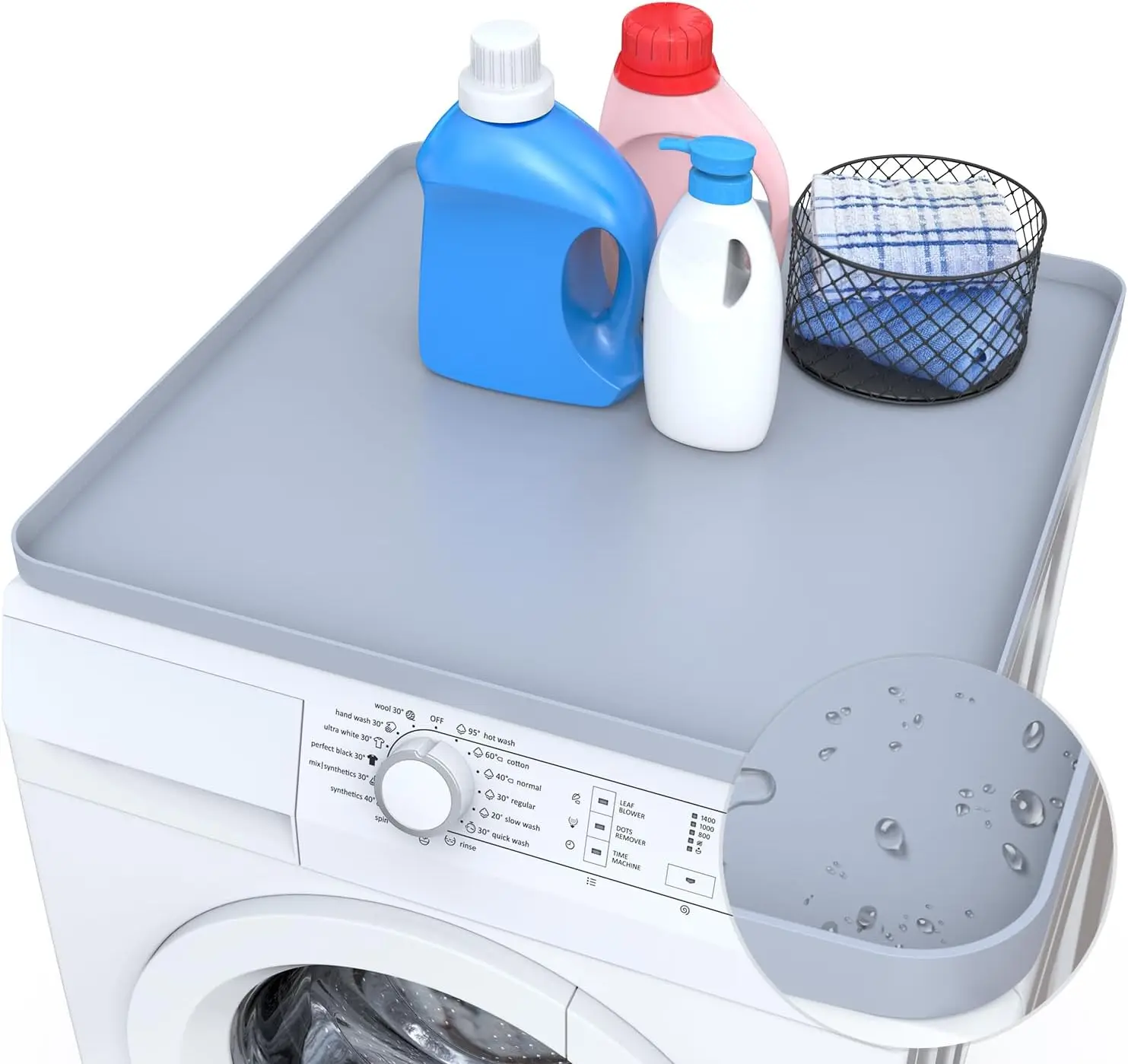 Top Protector Non-Slip Waterproof Rectangle Silicone Washing Machine Cover Dryer Rubber Mat Laundry