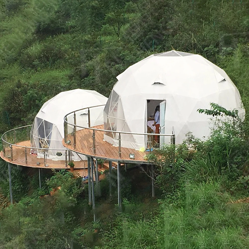 FEAMONT Outdoors Glamping Tent Luxury Geodesic Dome with Sunlight Windows