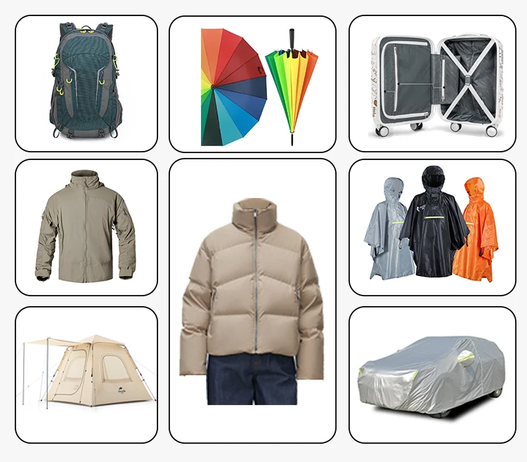 Waterproof thickened encryption 290t nylon twill pu 200D 210D double sided twill nylon taffeta fabric for clothing lining