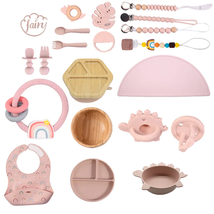 wholesale customization New Arrival Anti Spill Silicone Collapsible  Suction Kids Baby Products Food Feeding Bowls Sets Snack