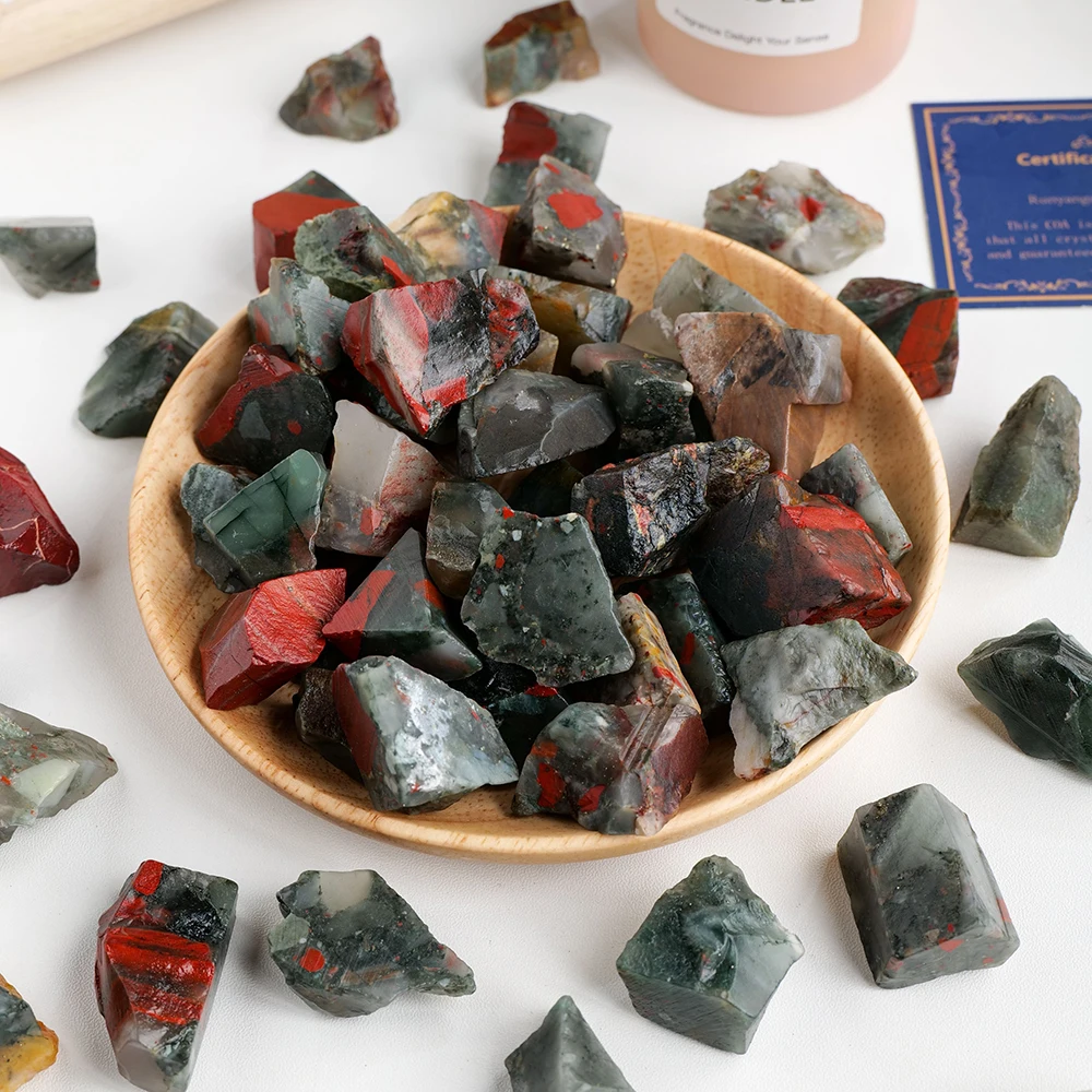 Hot selling wholesale crystal carving African blood raw stone spiritual healing home decoration