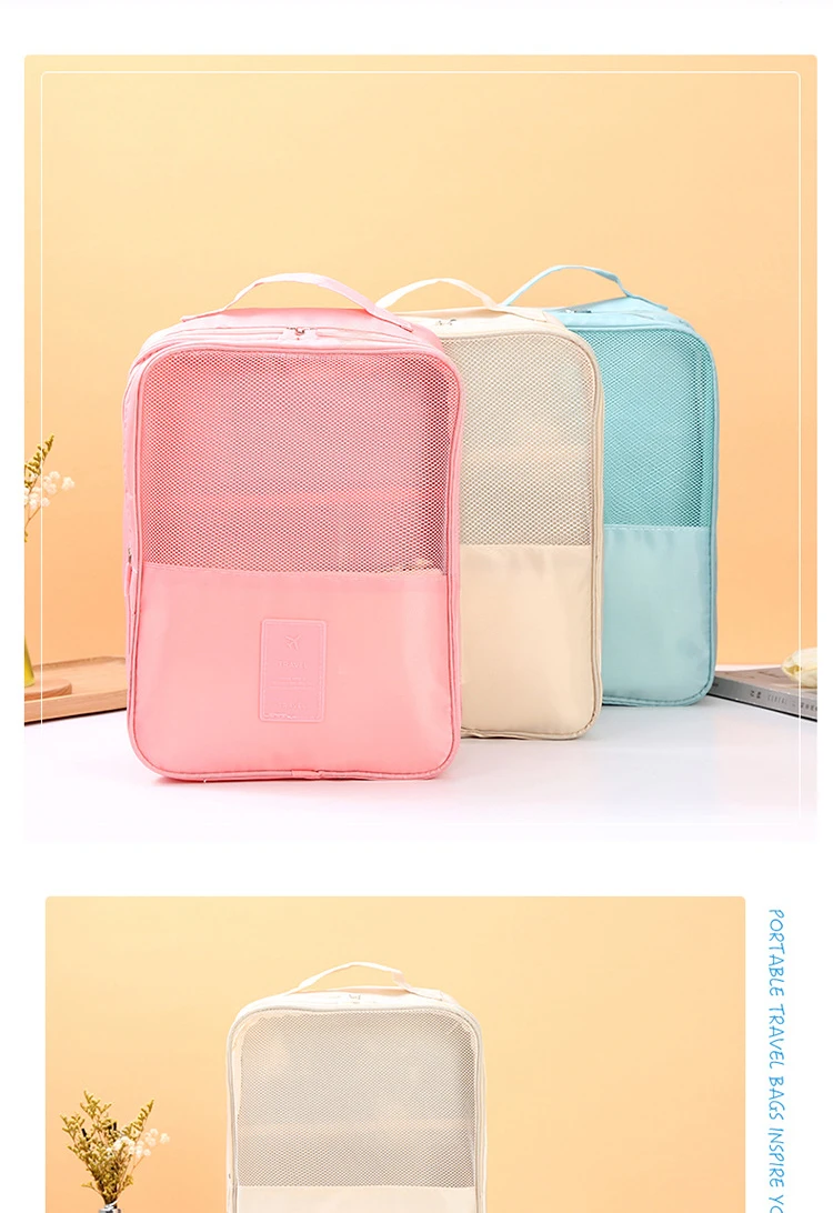 Hi-Quality Wholesale Travel Shoe Organizer  Portable  Shoe Storage Bag with Customized Logo Printing
