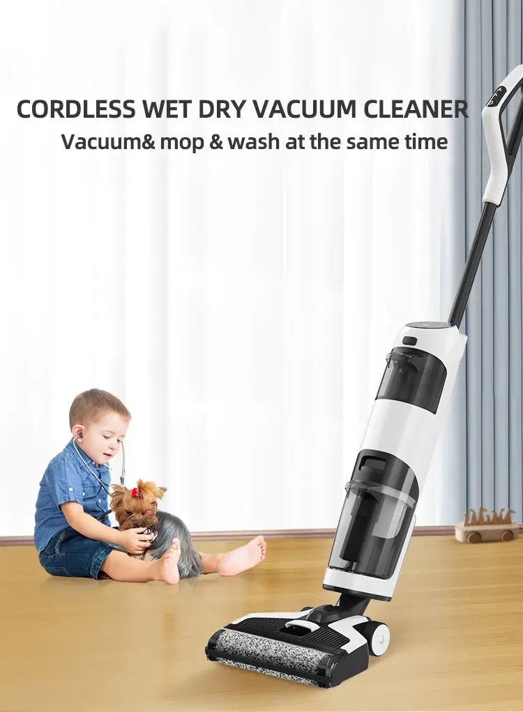 Самоочищающаяся бытовая стиральная машина 3 в 1 Электрический беспроводной пылесос для влажной и сухой