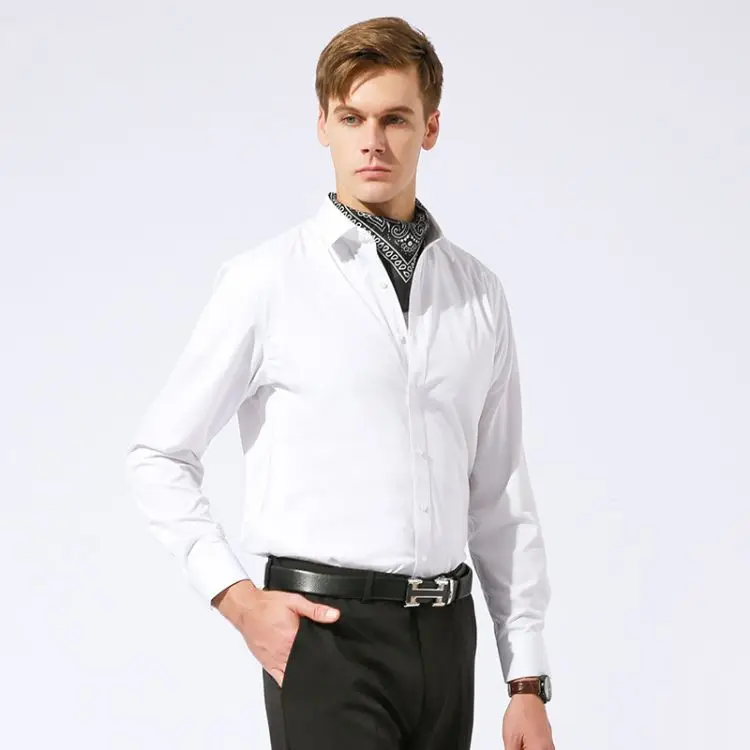 Formal Casual Business Office Plus Size Bamboo Full Sleeve Non-iron White Nanotechnology Dress Shirts For Men