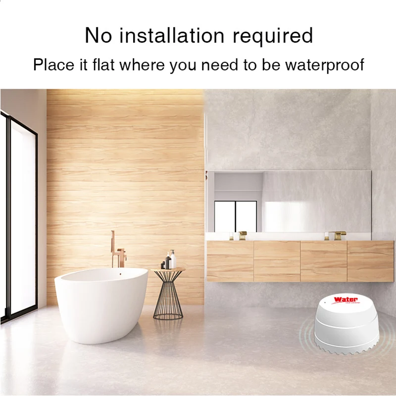 
Most popular easy installation for home security alarm system 433MHz Wireless Water Leakage Detector 