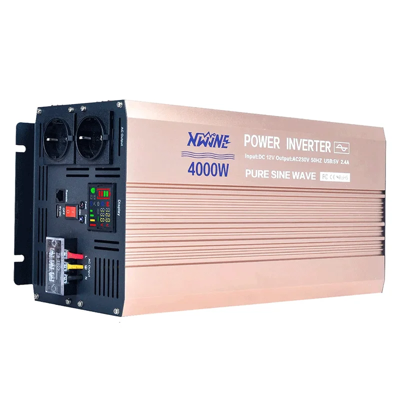 Автомобильный инвертор, 1 кВт, 2 кВт, 3 кВт, 4 кВт, преобразователь переменного тока, USB QC3.0, чистый синусоидальный инвертор для бытовой техники