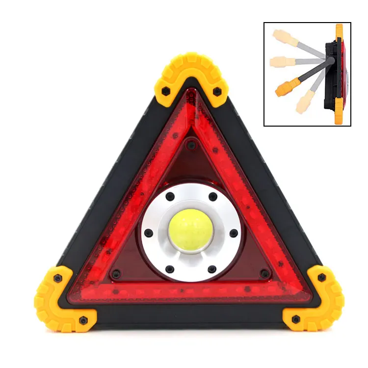 
Portable Car Emergency Rechargeable floodlight road hazard led outdoor spotlight Warning sign light triangle emergency light 